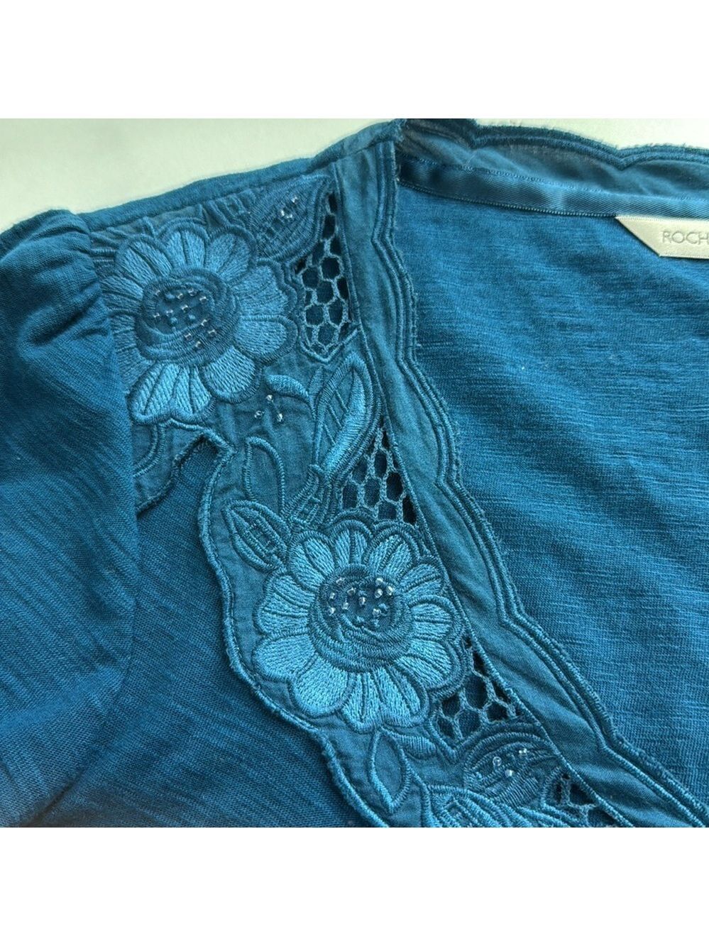 Rocha John Rocha Teal Blouse Size UK 12 - Picture 8 of 15